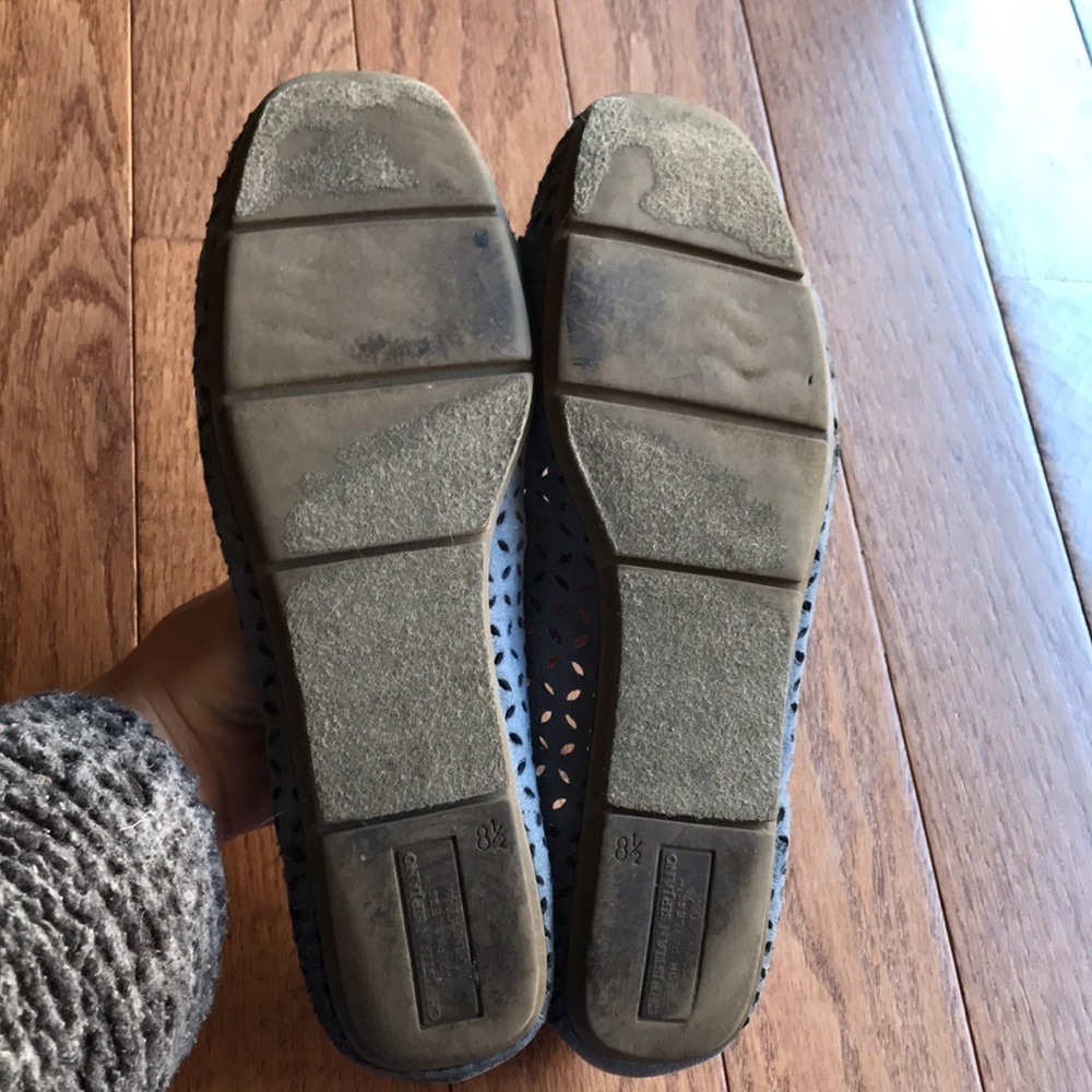 Wellworn Christian Siriano dusty blue laser cut flats - Picture 4 of 7